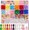Bead Bracelet Making Kit, Bead Kits for Bracelets Making with Pony Beads, Polymer Fruit Clay Beads, Charm Beads, Letter Beads for Bracelets and Jewelry Making